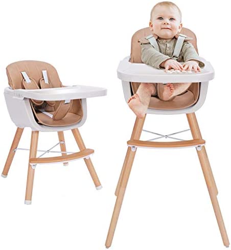 Photo 1 of 3 in 1 Wooden High Chair and Serve Safe Tray