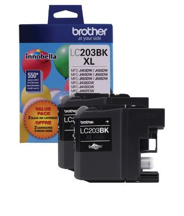 Photo 1 of Brother Genuine High-yield Black Printer Ink Cartridges LC2032PKS
