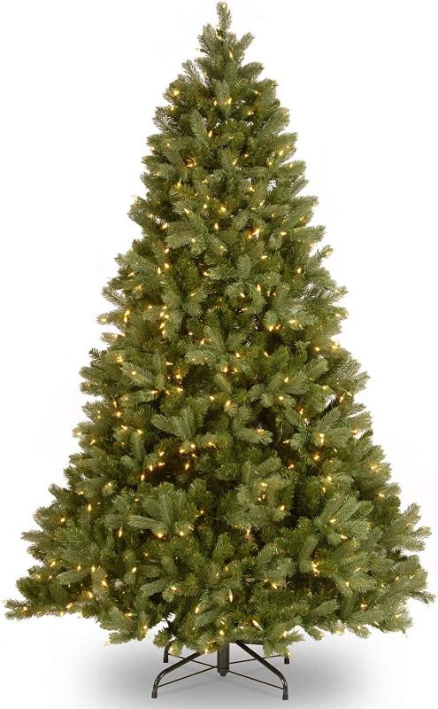 Photo 1 of .National Tree Company Pre-Lit Artificial Full Christmas Tree, Green, Dunhill Fir, Multicolor Lights, Includes Stand, 6.5 Feet
