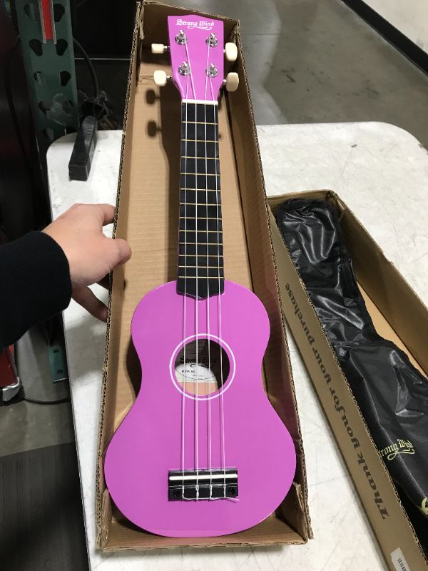 Photo 2 of Strong Wind Soprano Ukulele 21 Inch Basswood Ukeleles for Beginners Four Strings Hawaiian Guitar Ukulele for Adults Teenagers with Gig Bag, Purple
