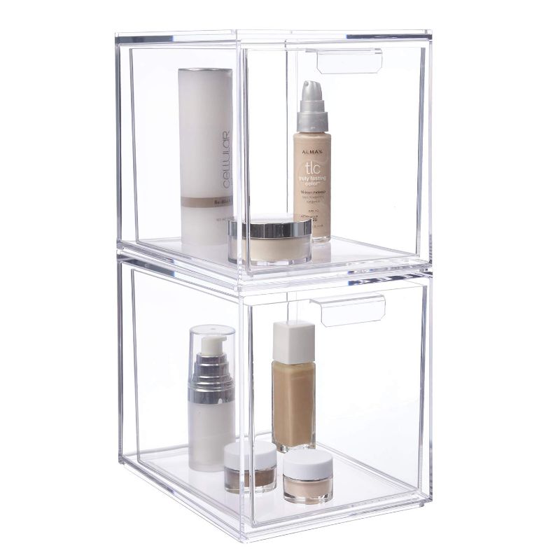 Photo 1 of  Stackable Clear Plastic Organizer Drawers | 2 Piece Set |
