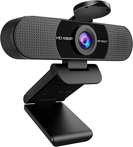 Photo 1 of EMEET 1080P Webcam with Microphone, C960 Web Camera, 2 Mics Streaming Webcam with Privacy Cover, 90°View Computer Camera, Plug&Play USB Webcam for Calls/Conference, Zoom/Skype/YouTube, Laptop/Desktop