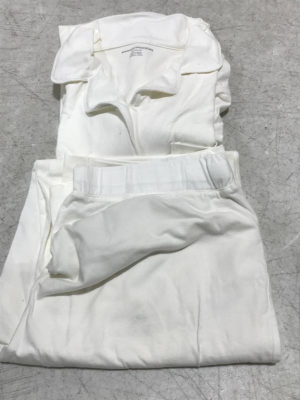 Photo 1 of Amazon Essentials Women's white soft pajamas with button up top