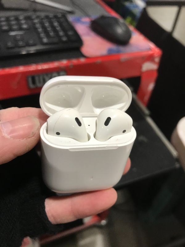 Photo 2 of Apple AirPods (2nd Generation) MV7N2AM/a with Charging Case - Stereo - Wireless - Bluetooth - Earbud - Binaural - in-ear
