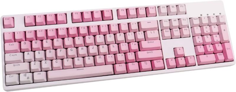 Photo 1 of 104 Keys Sunset Gradient Backlit Keycaps Thick PBT OEM Profile for Cherry MX Switches of Mechanical Keyboard 104 87 61(Pink) 