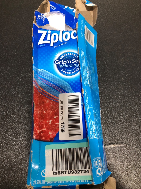 Photo 2 of Ziploc® Zipper Freezer Bags, 1 gal, 2.7 mil, 9.6" x 12.1", Clear, 28/Box