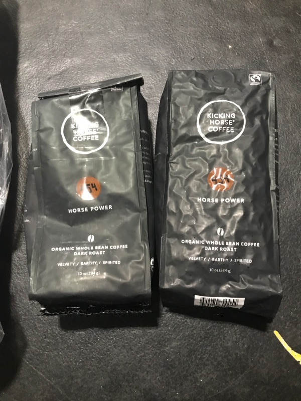 Photo 2 of 2 PACK Kicking Horse Coffee, 454 Horse Power, Dark Roast, Whole Bean, 10 oz - Certified Organic, Fairtrade, Kosher Coffee 10 Ounce  EXP MAR 11 2023 