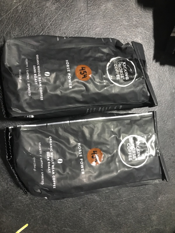Photo 2 of 2 PACK Kicking Horse Coffee, 454 Horse Power, Dark Roast, Whole Bean, 10 oz - Certified Organic, Fairtrade, Kosher Coffee 10 Ounce (Pack of 2) EXP MAR11 2023 