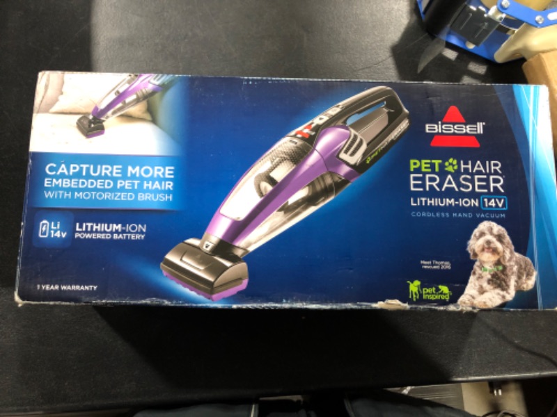 Photo 2 of Bissell Pet Hair Eraser Lithium Ion Cordless Hand Vacuum, Purple