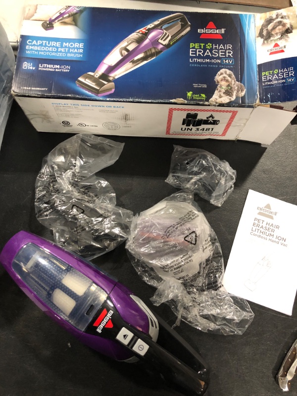 Photo 4 of Bissell Pet Hair Eraser Lithium Ion Cordless Hand Vacuum, Purple