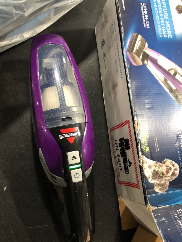 Photo 3 of Bissell Pet Hair Eraser Lithium Ion Cordless Hand Vacuum, Purple