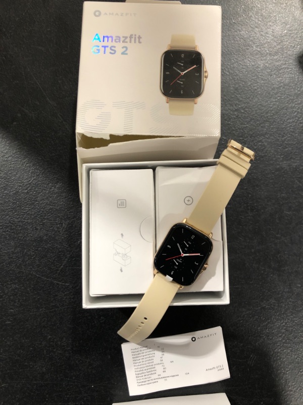 Photo 2 of Amazfit GTS 2 Smart Watch for Women Android iPhone, Bluetooth Phone Call, Built-in Alexa & GPS, Fitness Watch with 90 Sports Modes, Blood Oxygen Heart Rate Tracker, 5 ATM Water Resistant, Gold GTS 2 Desert Gold