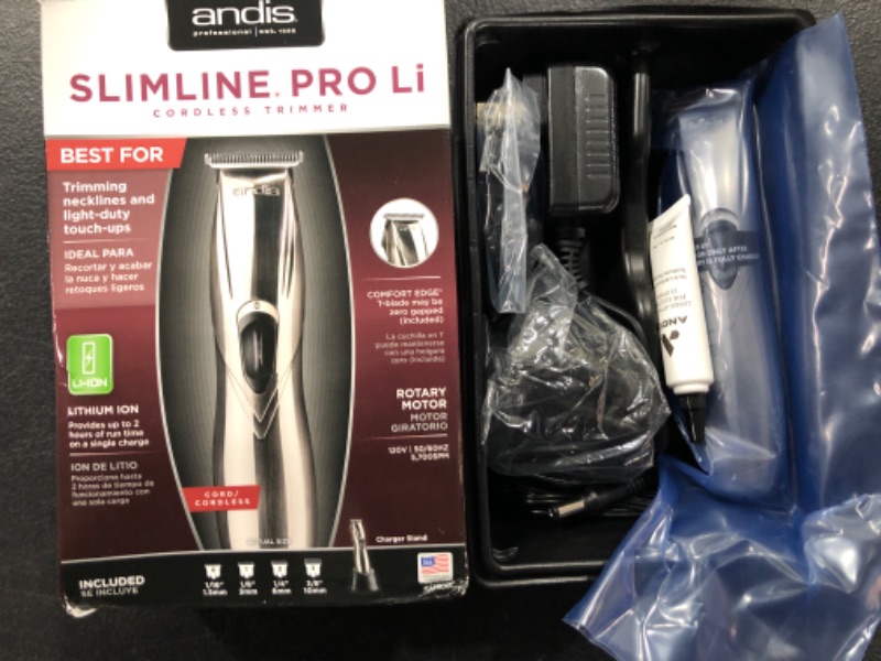 Photo 2 of Andis Professional Slimline Pro Li Cordless Clipper Trimmer Clipper #32400