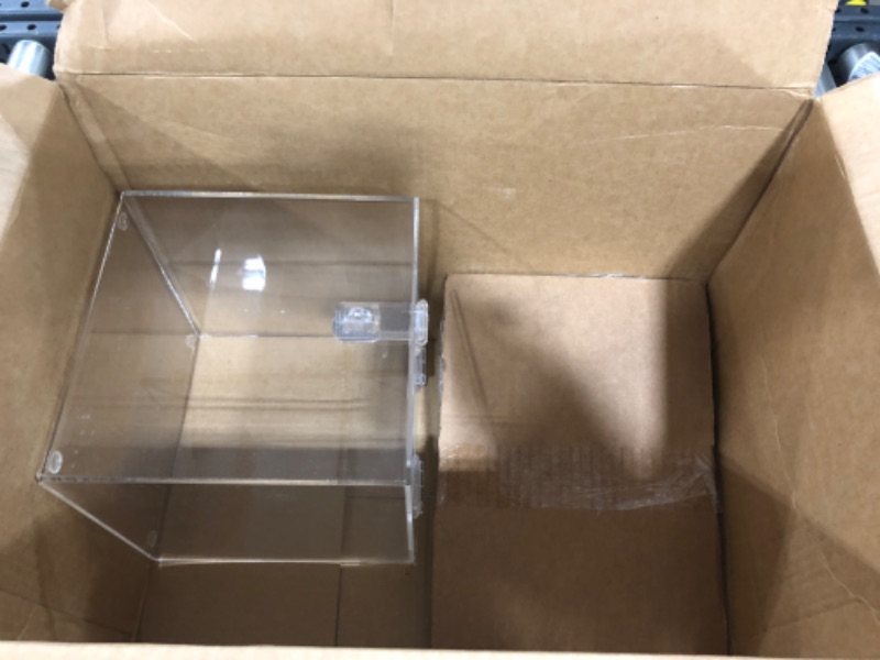 Photo 2 of Clear-Ad - Acrylic Donation, Ballot, Raffle or Suggestion Box with Lock and Removable Sign Holder - Plastic Comment or Compaint Container - Plexiglass Multipurpose Box with Slot - Clear (8x8) 8 x 8 Clear