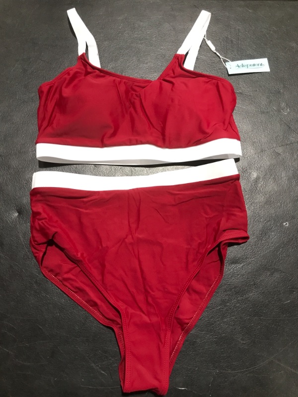 Photo 1 of Adisputent Women's 2 Piece Swim Suit
Color White/Dark Red
Size Medium