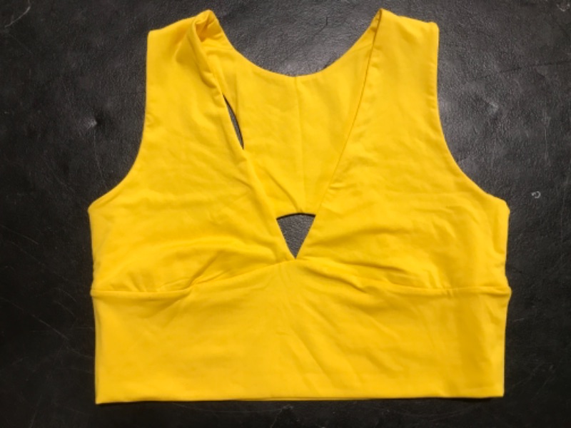 Photo 1 of Aepebo Women's Sexy Deep V Neck Sleeveless Back Cutout Racerback Tank Crop Top
Color Yellow
Size Large