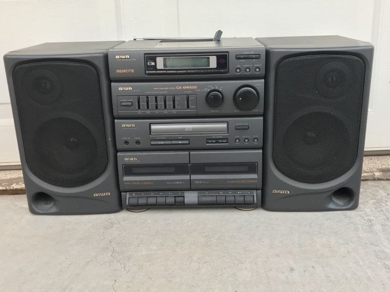 Photo 1 of AIWA STEREO MODEL # CA-DW550 - DUAL CASSETTE AND CD PLAYER 