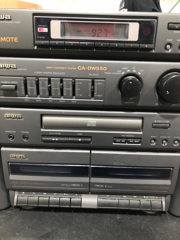 Photo 2 of AIWA STEREO MODEL # CA-DW550 - DUAL CASSETTE AND CD PLAYER 