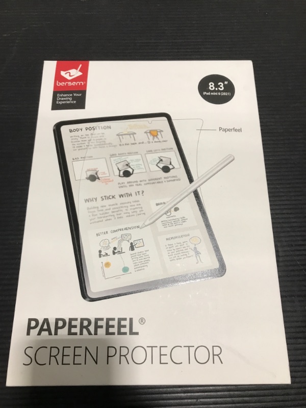 Photo 2 of NEW! BERSEM [3 Pack] Paperfeel Screen Protector Compatible with iPad Mini 6 (8.3 inch) 2021 Anti Glare for iPad Mini 6th Generation Drawing Bubble Free High Touch Sensitivity Case Friendly