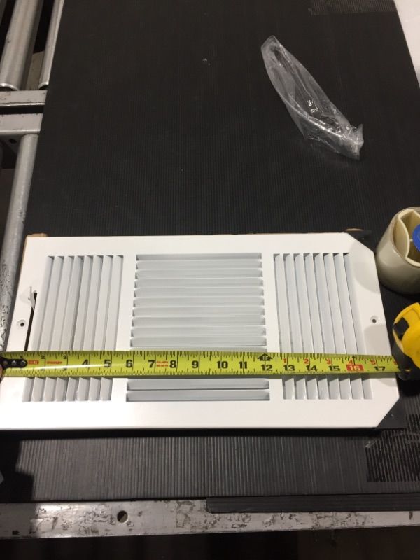 Photo 4 of 2-Way-Vertical AIR Supply Grille - Vent Cover & Diffuser - Flat Stamped Face - White [Outer Dimensions: 17.75"w X 10"h]
