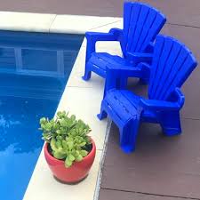 Photo 1 of American Plastic Toy Adirondack Chair 2 Pack Blue
