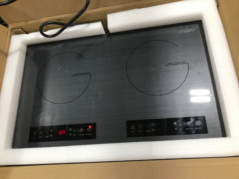 Photo 2 of VBGK Double Induction Cooktop, 4000W Portable Induction Cooktop with induction burner,with LCD Touch Screen 9 Levels Settings with Child Safety Lock & Timer 110V 2 burner induction cooktop