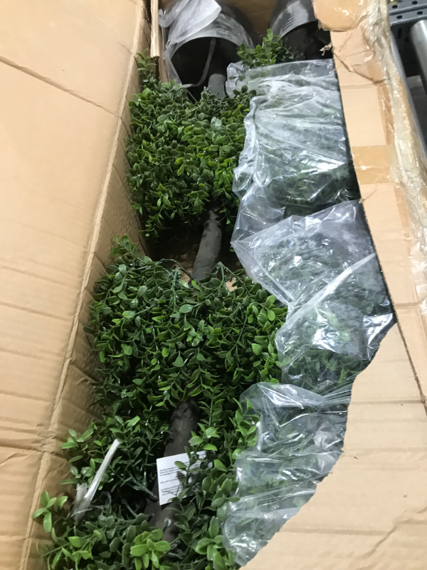 Photo 2 of 38''T Outdoor Boxwood Triple Ball Topiary Potted Plant Anti-UV Front Door Decor 2Pack Triple Ball 2Pack