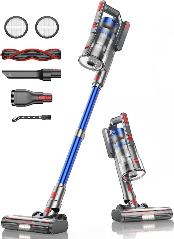 Photo 1 of BuTure Cordless Vacuum Cleaner, 450W 33KPA Cordless Stick Vacuum, Up to 55 Mins Runtime, Anti-Winding Brush and 1.2L Large Dust Cup, Handheld Vacuum Cleaners for Hardwood Floor Carpet Stair Pet Hair
