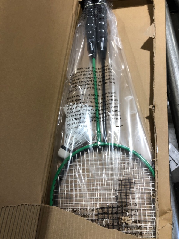 Photo 1 of Franklin Sports Badminton Rackets - Glow in the Dark 2 Player Racket Set - Set of 2 Rackets and 2 Birdies - Adult + Kids Badminton RacketsFranklin Sports 2 Player LED Badminton Racket Set