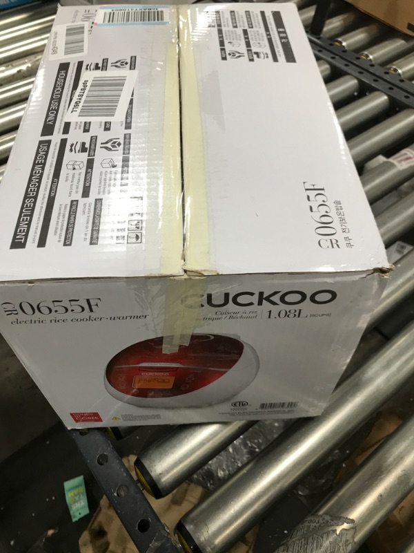 Photo 4 of CUCKOO CR-0655F | 6-Cup (Uncooked) Micom Rice Cooker | 12 Menu Options: White Rice, Brown Rice & More, Nonstick Inner Pot, Designed in Korea | Red/White