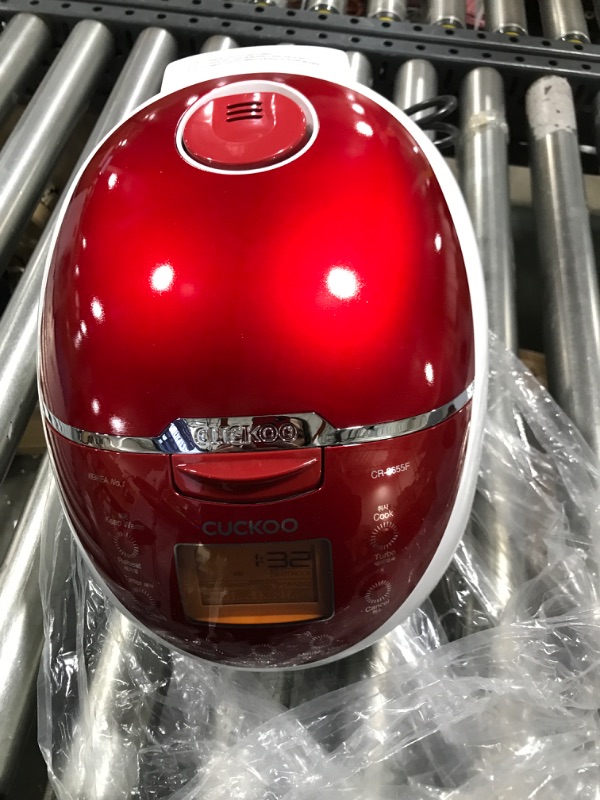 Photo 1 of CUCKOO CR-0655F | 6-Cup (Uncooked) Micom Rice Cooker | 12 Menu Options: White Rice, Brown Rice & More, Nonstick Inner Pot, Designed in Korea | Red/White