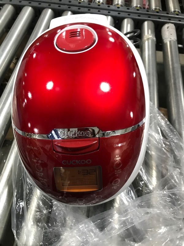 Photo 4 of CUCKOO CR-0655F | 6-Cup (Uncooked) Micom Rice Cooker | 12 Menu Options: White Rice, Brown Rice & More, Nonstick Inner Pot, Designed in Korea | Red/White