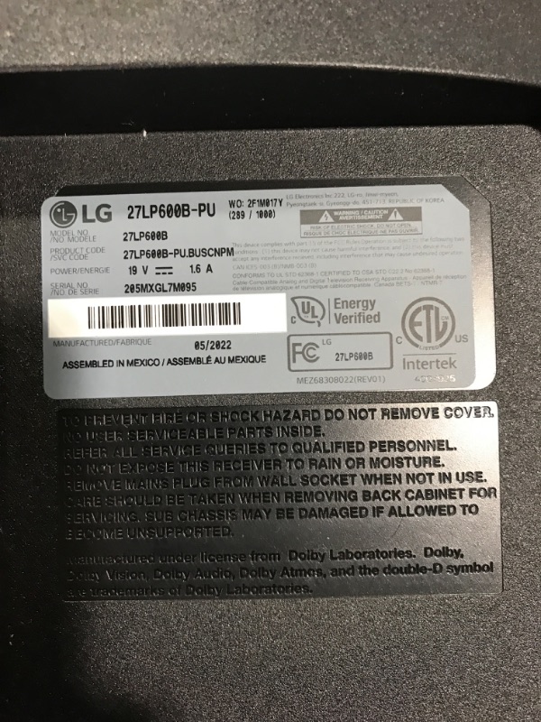 Photo 7 of LG 27LP600B-P 27 Inch Full HD (1920 x 1080) IPS TV Monitor with 5W x 2 Built-in Speakers, HDMI Input and Dolby Audio Monitor TV 2 Pole Stand