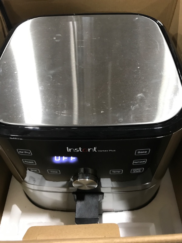 Photo 2 of Instant Vortex Plus Air Fryer Oven, 6 Quart, From the Makers of Instant Pot, 6-in-1, Broil, Roast, Dehydrate, Bake, Non-stick and Dishwasher-Safe Basket, App With Over 100 Recipes, Stainless Steel 6QT Vortex Plus