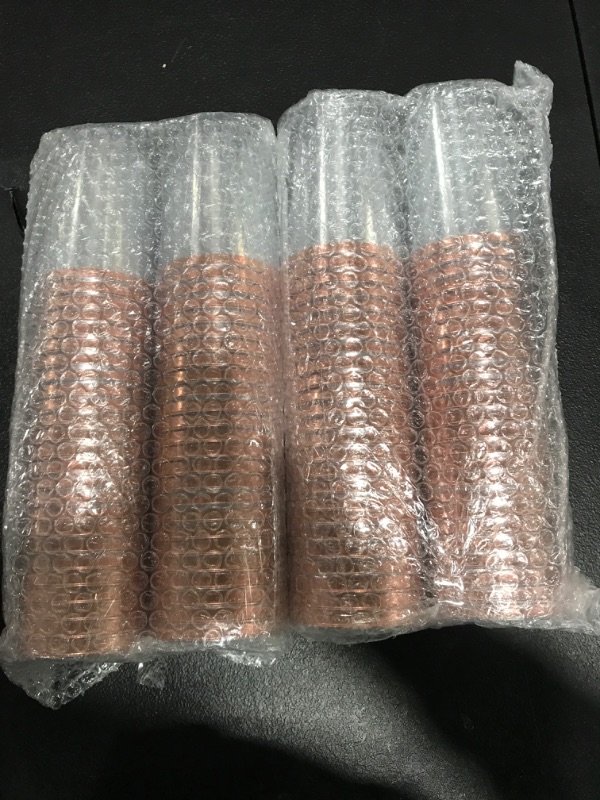 Photo 2 of 100 PACK Rose Gold Plastic Cups,12Oz Clear Plastic Cups Tumblers, Elegant Rose Gold Rimmed Plastic Cups, Disposable Cups WithRose Gold Rim Perfect For Wedding,Thanksgiving Day, Christmas Party Cups 