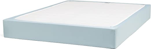 Photo 1 of Amazon Basics Box Spring Cover - Alternative to Bed Skirt, Elastic Polyester Fabric Wrap Around Band 4 Sides - King/Cal King, Spa Blue
