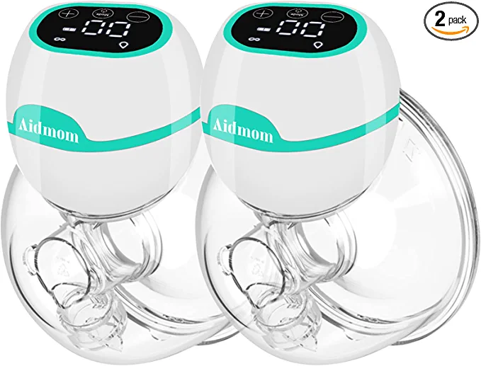 Photo 1 of Aidmom Double Hands Free Breast Pump Electric Wearable Breast Pump Portable , 3 Modes&9 Level Touch HD Display Comes with 19mm /21mm/ 24mm/ 28mm Flanges
