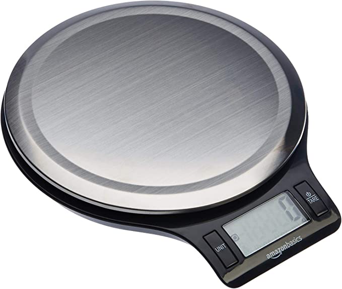 Photo 1 of Amazon Basics Stainless Steel Digital Kitchen Scale with LCD Display, Batteries Included
