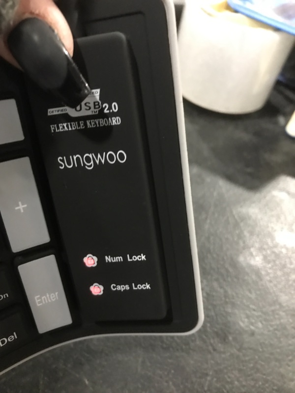 Photo 1 of sungwoo Foldable Silicone Keyboard USB Wired Waterproof Rollup Keyboard for PC Notebook Laptop (Black+Grey)
