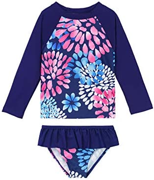 Photo 1 of Century Star Todd1ler Girls Swimsuits Two Pieces Rashguard Set Long Sleeve Baby Girls Bathing Suits UPF 50+ Beach Swimwear 2XL