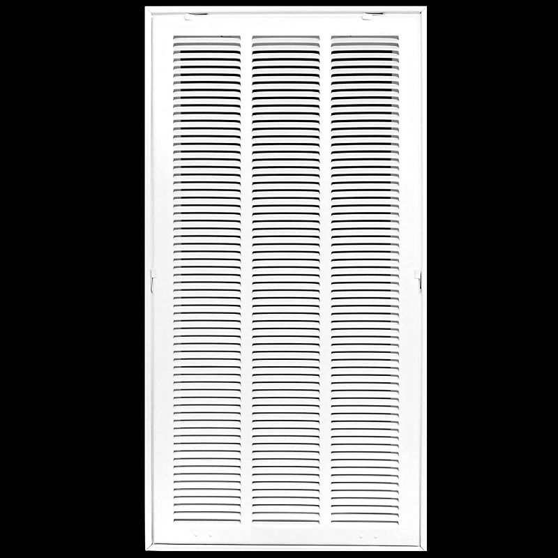 Photo 1 of 14" X 30 Steel Return Air Filter Grille for 1" Filter - Fixed Hinged - Ceiling Recommended - HVAC Duct Cover - Flat Stamped Face - White [Outer Dimensions: 16.5 X 31.75]
