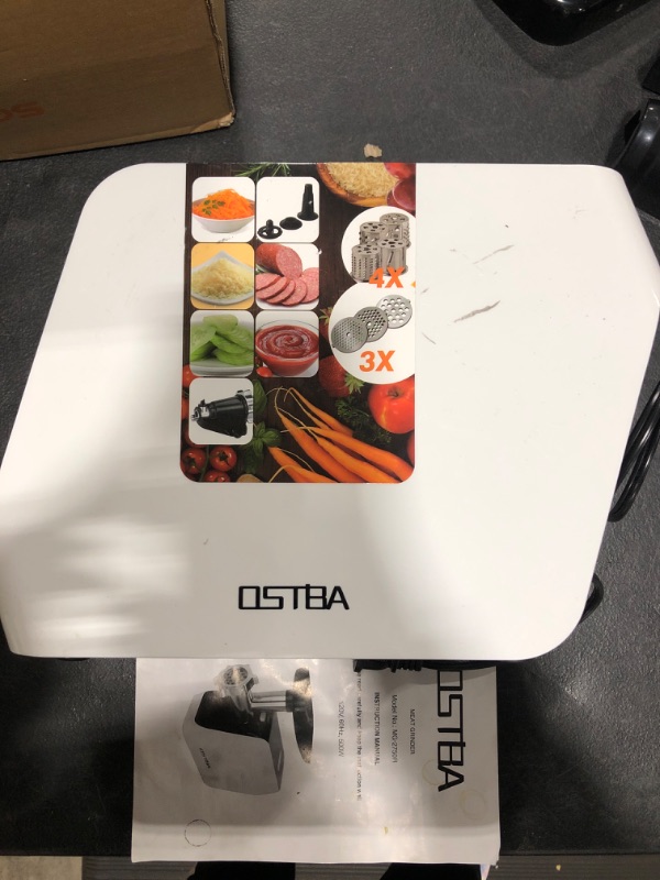 Photo 1 of OSTBA Electric Meat Grinder, 2000W MAX Heavy Duty Meat Mincer Sausage Stuffer Machine, 5 in 1 Stainless Steel Food Grinder with Sausage & Kubbe & Shredding & Slicing & Tomato Juicing Kits