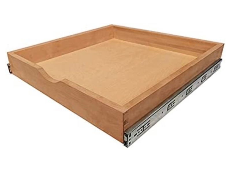 Photo 1 of 29'' Width Cabinet Roll Out Tray Wood Pull Out Tray Drawer Box Kitchen Cabinet Organizer, Cabinet Slide Out Shelves, Include Side Mount Drawer Tracks Glides Wood Spacers -DIY (Fit RTA Face Frame B33)