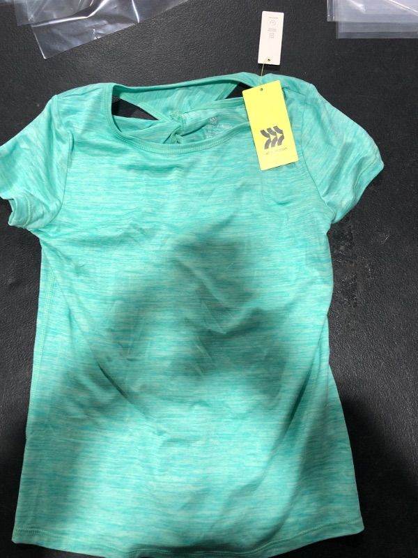 Photo 1 of All In Motion Girls' Short Sleeve Twist-Back Studio T-Shirt 
SIZE MEDIUM 