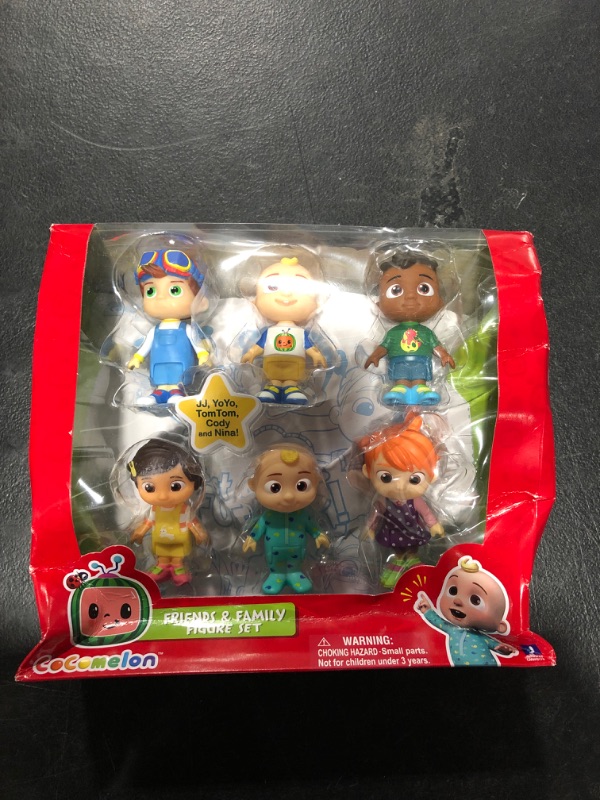 Photo 2 of CoComelon Official Friends & Family, 6 Figure Pack - 3 Inch Character Toys - Features Two Baby JJ Figures (Tee and Onesie), Tomtom, YoYo, Cody, and Nina - Toys for Babies and Toddlers