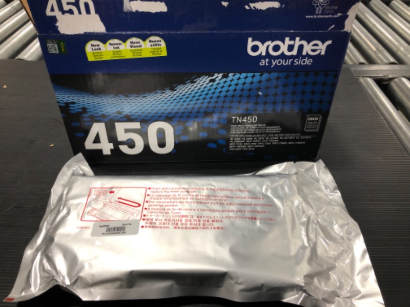 Photo 2 of Brother Genuine High Yield Toner Cartridge, TN450, Replacement Black Toner, Page Yield Up To 2,600 Pages