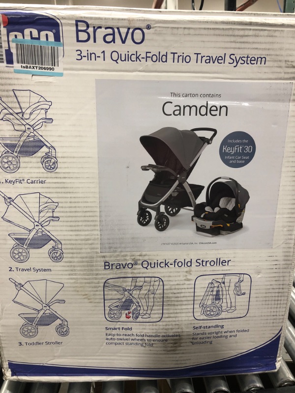 Photo 3 of Chicco Bravo 3-in-1 Quick Fold Travel System - Camden