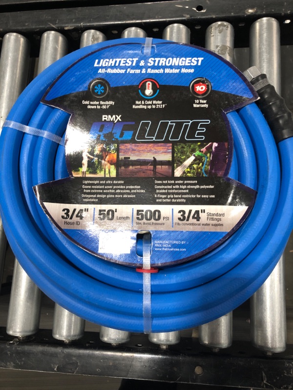 Photo 2 of AG-LITE BSAL3450 3/4" x 50' Hot/Cold Water Rubber Garden Hose, 100% Rubber, Ultra-Light, Super Strong, 500 PSI, -50F to 190F Degrees, High Strength Polyester Braided