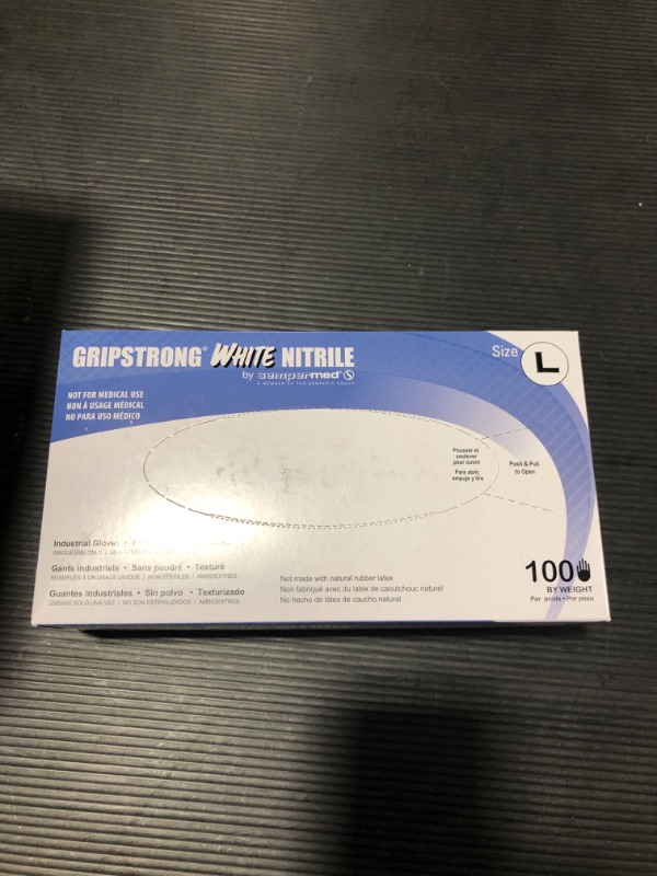 Photo 2 of 8 Pack- GripStrong® White Nitrile Gloves 100ct per box
