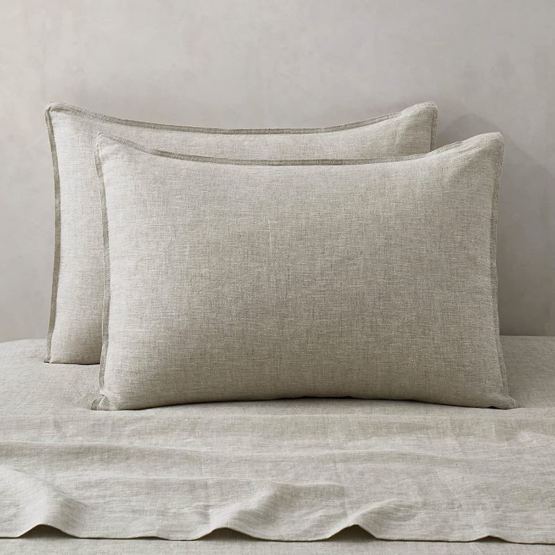 Photo 1 of ATLINIA 100% Linen Pillowcases Set of 2, King Size 20'' x 36'' Pillow Case, Linen Pillow Sham
